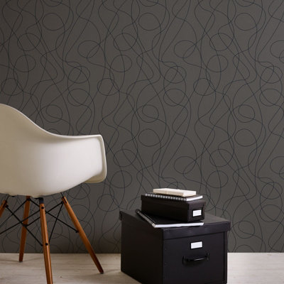 As Creation Bricoflor Non-Woven WallpaperPattern WallpaperModern In GreySilver10,05 X 0,53 M from B&Q