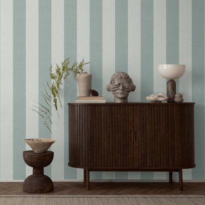 As Creation Bricoflor Non-Woven WallpaperStriped Wallpaper In Green10,05 X 0,53 M