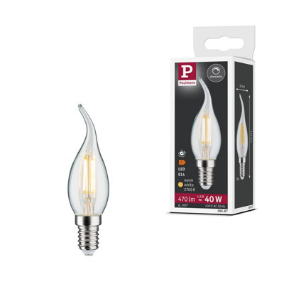 Paulmann 28687 Led Filament Candle Lamp 4.8 Watts Lamp Dimmable Clear 2700 K Warm White E14
