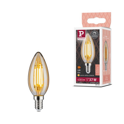 Paulmann 28705 Led Filament Candle Lamp 4.7 Watts Lamp Dimmable Gold 2500 K Gold Light E14