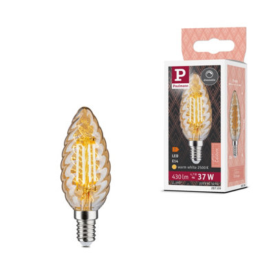 Paulmann 28709 Led Filament Candle Lamp 4.7 Watts Lamp Dimmable Gold 2500 K Gold Light E14