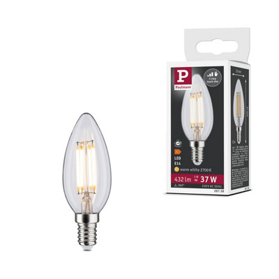 Paulmann 28738 Led Candle Lamp Touch Dim 5 Watts Dimmable Lamp Clear Efficient Light Warm White 2700 K E14