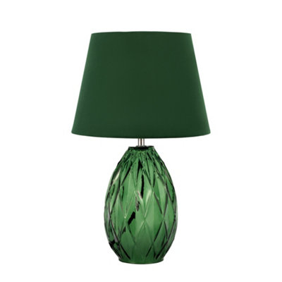 Pauleen 48156 Crystal Velvet Table Luminaire Fabric Shade Velvet Table Lamp Made Of Glass Green Max. 20W E14 Green 230V