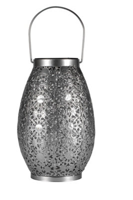 Pauleen 48294 Led Solar Lantern Sunshine Temptation 23.5 Cm Silver Ip44 Solar Light from B&Q