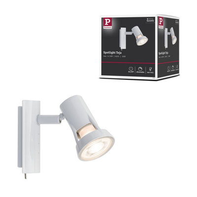 Paulmann 66702 Teja Spotlight Max. 10 Watts Spot White Wall Luminaire Metal Wall Lamp Gu10 from B&Q