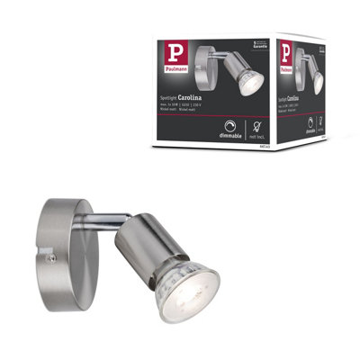 Paulmann 66743 Carolina Spotlight Spot Without Lamp Ceiling Lamp Max. 1X10 Watts Nickel Matt Metal Gu10