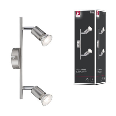 Paulmann 66744 Carolina Spotlight Spot Without Lamp Ceiling Lamp Max. 2X10 Watts Nickel Matt Metal Gu10