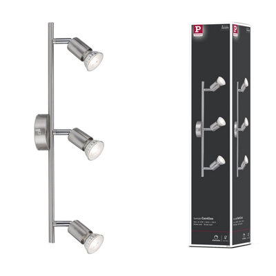 Paulmann 66745 Carolina Spotlight Spot Without Lamp Ceiling Lamp Max. 3X10 Watts Nickel Matt Metal Gu10 from B&Q