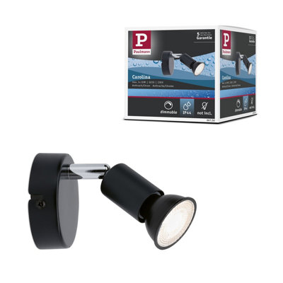 Paulmann 66750 Carolina Spotlight Ip44 Max. 10 Watts Dimmable Ceiling Spotlight AnthraciteChrome Ceiling Lamp Metal