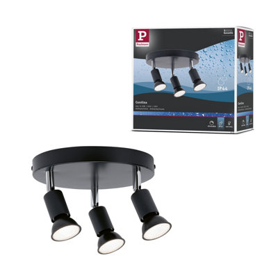 Paulmann 66752 Carolina Spotlight Ip44 Max. 3X10 Watts Dimmable Ceiling Spotlight AnthraciteChrome Ceiling Lamp Metal