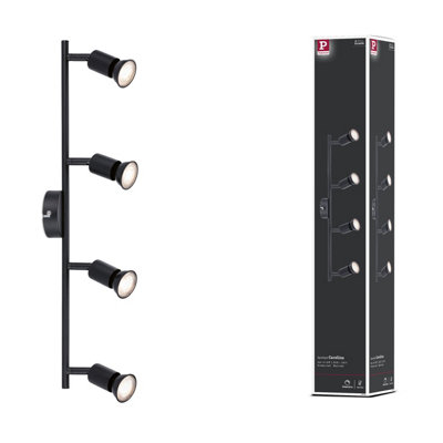 Paulmann 66758 Carolina Spotlight 4-Lamp Max. 4X10 Watts Ceiling Luminaire Matt Black Spot Metal Gu10 from B&Q
