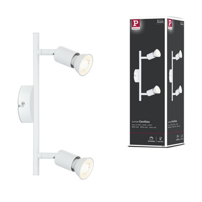 Paulmann 66764 Carolina Spotlight 2-Lamp Max. 2X10 Watts Ceiling Luminaire White Matt Spot Metal Gu10