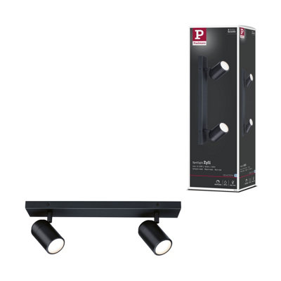 Paulmann 66775 Spotlight Zyli Ip44 Gu10 230V Max. 2X10W Dimmable Black Matt