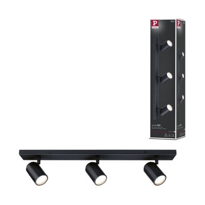Paulmann 66777 Spotlight Zyli Ip44 Gu10 230V Max. 3X10W Dimmable Black Matt