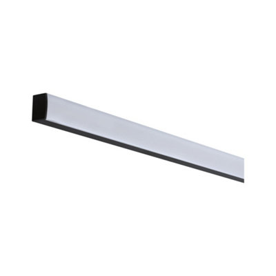 Paulmann 78903 Square Profile With White Diffuser 2M Led Channels Black Strips AluminiumPlastic Strip from B&Q