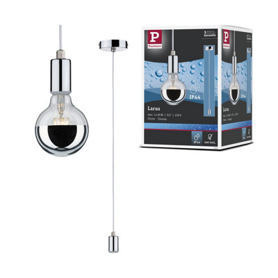 Paulmann 79753 Larus Pendant Luminaire Max. 60 Watts Ip44 Pendant Lamp Chrome Pendant Lamp Metal Pendant Luminaire E27