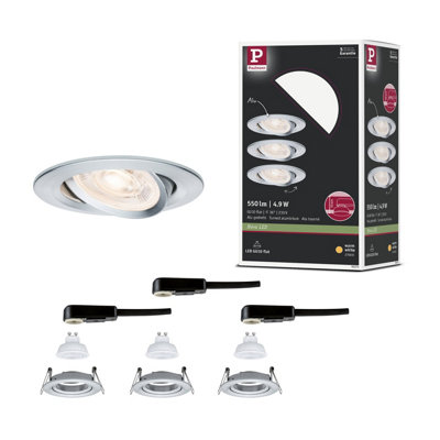 Paulmann Led Recessed Luminaires Nova Gu10 Flat Pivotable 3X4,9W 3X550Lm 230V 2700K Turned Aluminium 92273