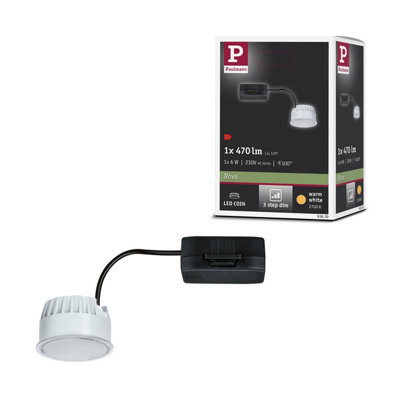 Paulmann Led Module Recessed Luminaire 3-Step-Dim Nova Coin Round 51 mm Coin 6W 470Lm 230V Dimmable 2700K Satin