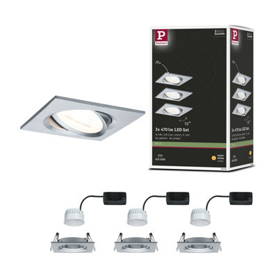 Paulmann 93456 Led Recessed Luminaire Nova Coin Basic SetSwivellingAngular84X84 mm50 Deg. Tilt Coin3X6W,
