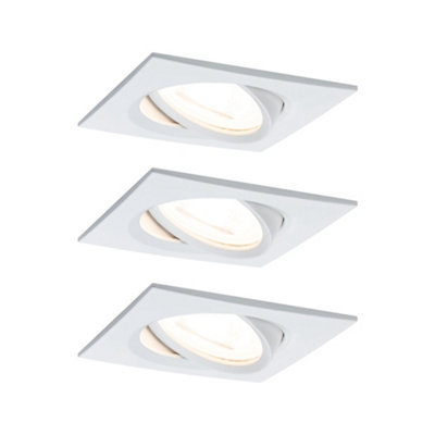 Paulmann 93472 Led Recessed Luminaire 3-Step Dim Nova Basic SetSwivellingAngular84X84 mm50 Deg. Tilt Gu10,