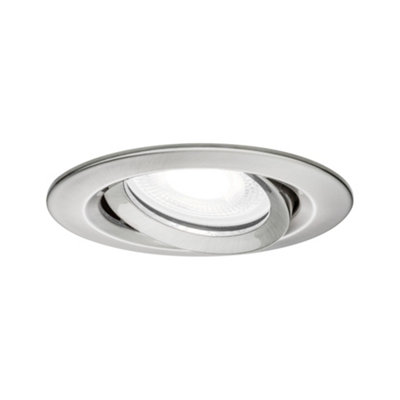 Paulmann 93671 Nova Plus Led Recessed Luminaire Rnd Swivel Incl. 6W Ip65 Dim Recessed Spotlight Brushed Iron Spot Alu.