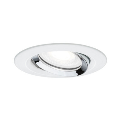 Paulmann 93673 Nova Plus Led Recessed Luminaire Rnd Swivel Incl. 6W Ip65 Dim Recessed Spot White MattChrome Spot Alu