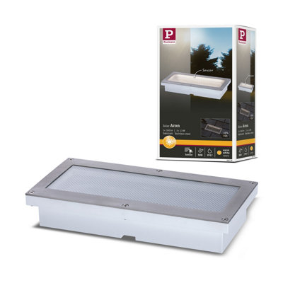 Paulmann 94239 Solar Aron Recessed Floor Luminaire Led Outdoor Luminaire Rectangular Incl. 1X1.5 Watt Black Stainless from B&Q