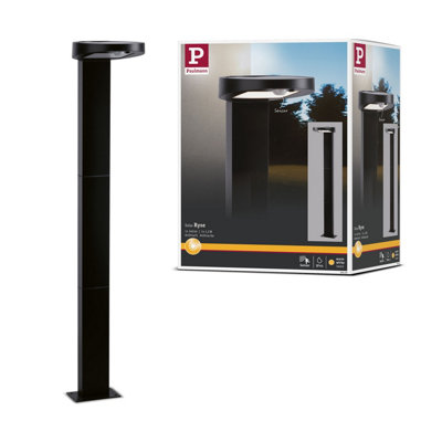 Paulmann 94249 Ryse Solar Bollard Light Led Outdoor Luminaire Incl. 1X1.2 Watt Anthracite Plastic 3000 K Warm White from B&Q