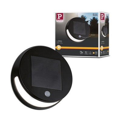 B&Q -  94265 Helena Solar Led Wall Luminaire Round Incl. 1X3 Watt Outdoor Lighting Anthracite Garden Lighting Plastic