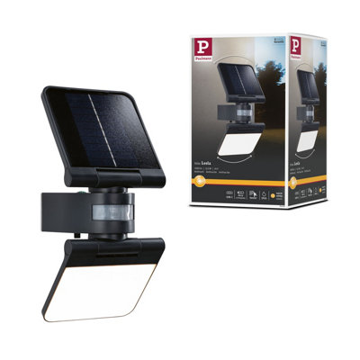 Paulmann Lesla Outdoor Solar Floodlight Ip65 3000K Usb Pir Anthracite 94609 from B&Q