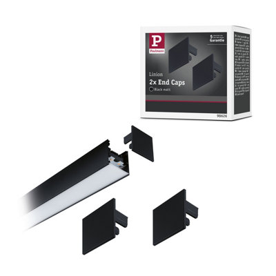 Paulmann Linion Accessories End Cap Set Of 2 Black Matt Plastic 98626 from B&Q