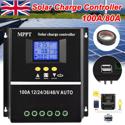 4000W 100A MPPT Solar Charge Controller 12V/24V/36V/48V Battery PV Regulator USB