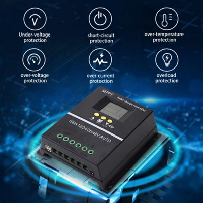 4000W 100A MPPT Solar Charge Controller 12V/24V/36V/48V Battery PV ...
