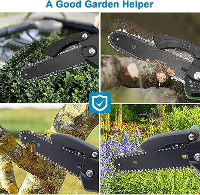 4000W 8 Inch Portable Cordless Mini Chainsaw with 2 Batteries and 2 ...