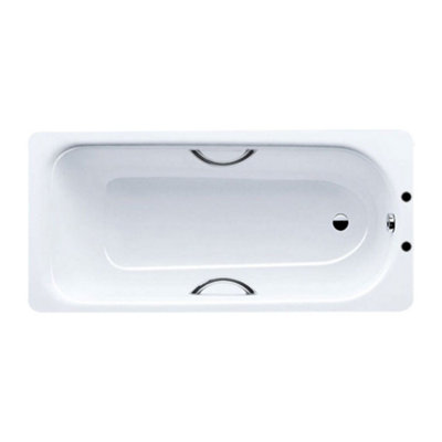Kaldewei Eurowa Single Ended 2 Tap Hole Twin Grip Bath 1500mm Alpine White