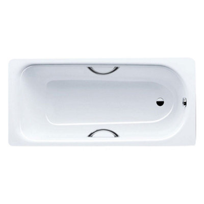 Kaldewei Eurowa 313 Rectangular No Taphole Twin Grips Bath 1700mm Alpine White