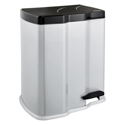 Keeeper Pedal Bin With 2 Waste Compartments 7 Litre + 15 LitreSilver from B&Q