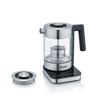 Graef 1L Premium Glass Kettle & Tea Maker5 Temperature SettingsFilter Coffee FunctionOverheat ProtectionStainless Steel from B&Q