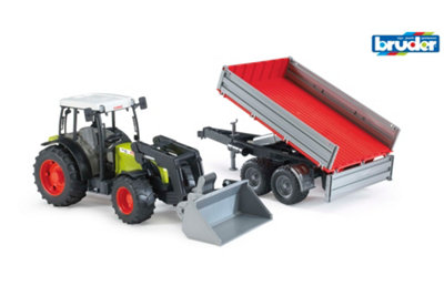 Bruder Claas Nectis 267 F With Frontloader And Tipping Trailer Construction Loader Model