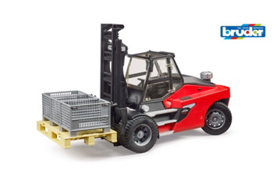 Bruder Linde Ht160D Forklift With Pallet & 3 Pallet Cages Heavy Industrial Handling Playset from B&Q