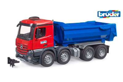 Bruder Mb Arocs Halfpipe Dump Truck Heavy Hauling Vehicle Model - Red - Image 7