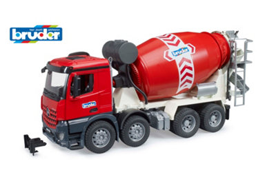 Bruder Mb Arocs Cement Mixer Truck Detailed Vehicle & Playset Model - Red - Image 13