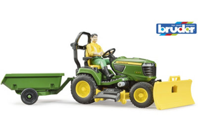 Bruder Bworld John Deere Lawn Tractor With Trailer And Gardener Farm Tractor Model from B&Q