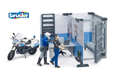 Bruder Bworld Police Station With Police Motorbike Police Vehicle Playset from B&Q