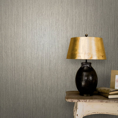 Galerie Avalon Brown Verticle Texture Embossed Wallpaper from B&Q