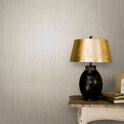 Galerie Avalon Beige Verticle Texture Embossed Wallpaper from B&Q