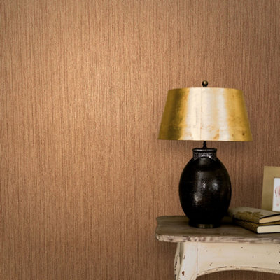 Galerie Avalon Orange Brown Verticle Texture Embossed Wallpaper from B&Q