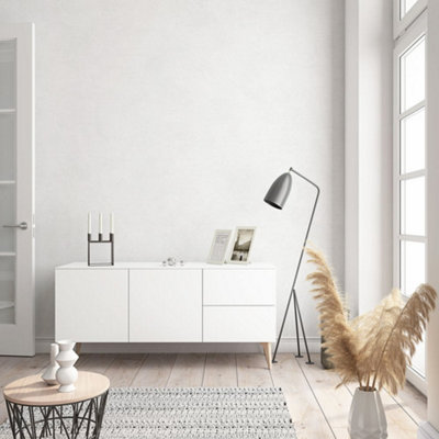Galerie Flora Silver Plain Texture Lustre Wallpaper from B&Q