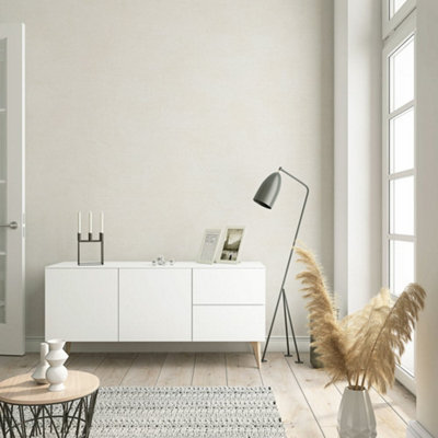 Galerie Flora Beige Plain Texture Lustre Wallpaper from B&Q