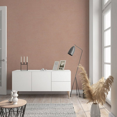 Galerie Flora Pink Plain Texture Lustre Wallpaper from B&Q